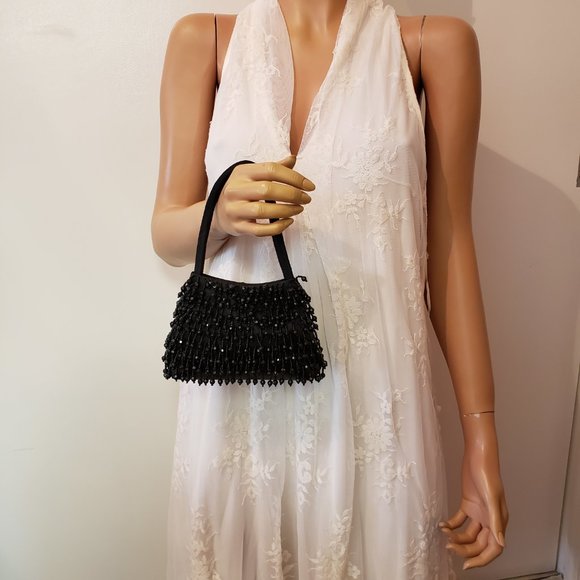 NWOT small Beaded Black Bag. - Picture 8 of 11